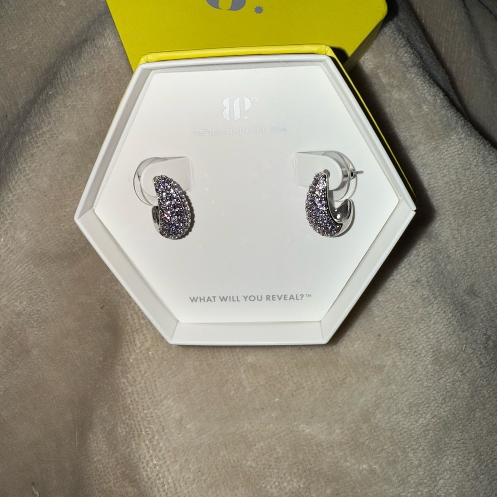 Sparkling Silver and Purple Earrings